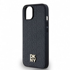 Apple iPhone 14 Case DKNY Pu Repeat Pattern Stack Logo MagSAFE  Black