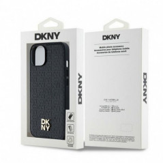 Apple iPhone 14 Case DKNY Pu Repeat Pattern Stack Logo MagSAFE  Black