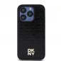 Apple iPhone 15 Pro Case DKNY Pu Repeat Pattern Stack Logo MagSAFE  Black