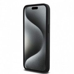 Apple iPhone 15 Pro Max Case DKNY Pu Repeat Pattern Stack Logo MagSAFE  Black