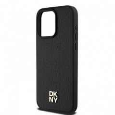 Apple iPhone 15 Pro Max Case DKNY Pu Repeat Pattern Stack Logo MagSAFE  Black