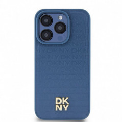 Apple iPhone 15 Pro Case DKNY Pu Repeat Pattern Stack Logo MagSAFE  Blue