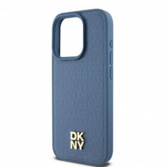 Apple iPhone 15 Pro Case DKNY Pu Repeat Pattern Stack Logo MagSAFE  Blue
