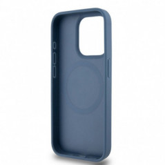 Apple iPhone 15 Pro Case DKNY Pu Repeat Pattern Stack Logo MagSAFE  Blue