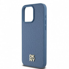 Apple iPhone 15 Pro Max Case DKNY Pu Repeat Pattern Stack Logo MagSAFE  Blue