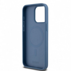 Apple iPhone 15 Pro Max Case DKNY Pu Repeat Pattern Stack Logo MagSAFE  Blue
