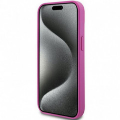 Apple iPhone 15 Case DKNY Pu Repeat Pattern Stack Logo MagSAFE  Pink