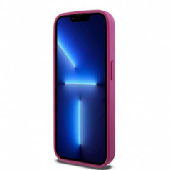 Apple iPhone 15 Pro Case DKNY Pu Repeat Pattern Stack Logo MagSAFE  Pink
