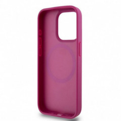 Apple iPhone 15 Pro Case DKNY Pu Repeat Pattern Stack Logo MagSAFE  Pink