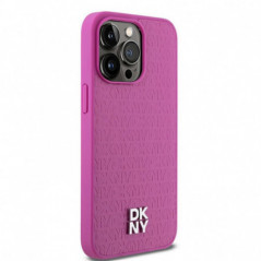 Apple iPhone 15 Pro Max Case DKNY Pu Repeat Pattern Stack Logo MagSAFE  Pink