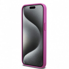 Apple iPhone 15 Pro Max Case DKNY Pu Repeat Pattern Stack Logo MagSAFE  Pink