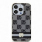 Apple iPhone 13 Pro Max Case DKNY Checkered Pattern Printed Stripes MagSAFE  Black