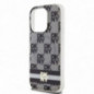 Apple iPhone 14 Pro Case DKNY Checkered Pattern Printed Stripes MagSAFE  Black