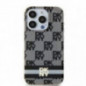 Apple iPhone 15 Case DKNY Checkered Pattern Printed Stripes MagSAFE  Black