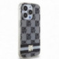 Apple iPhone 15 Pro Case DKNY Checkered Pattern Printed Stripes MagSAFE  Black