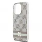 Apple iPhone 14 Pro Max Case DKNY Checkered Pattern Printed Stripes MagSAFE  Beige