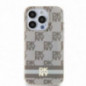 Apple iPhone 15 Pro Case DKNY Checkered Pattern Printed Stripes MagSAFE  Beige