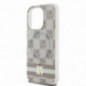 Apple iPhone 15 Pro Max Case DKNY Checkered Pattern Printed Stripes MagSAFE  Beige
