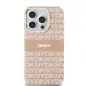 Apple iPhone 15 Case DKNY Repeat Texture Pattern Stripe MagSAFE  Pink