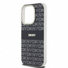 Apple iPhone 14 Pro Case DKNY Repeat Texture Pattern Stripe MagSAFE  Black