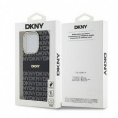 Apple iPhone 14 Pro Case DKNY Repeat Texture Pattern Stripe MagSAFE  Black