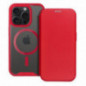 Apple iPhone 16 Pro Wallet Cases Smart Mag Book Elegant  MagSAFE  Red