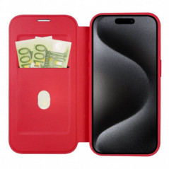 Apple iPhone 16 Pro Max Wallet Cases Smart Mag Book Elegant  MagSAFE  Red