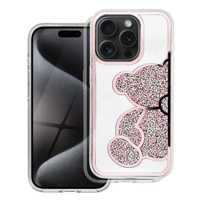 Apple iPhone 15 Pro Case Teddy bear Pink