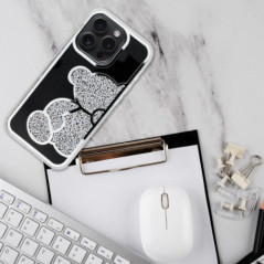 Apple iPhone SE 2022 5G Case Teddy bear Silver