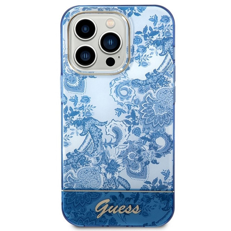 Apple iPhone 14 Pro Max Case Guess IML Electro Cam TDJ Blue