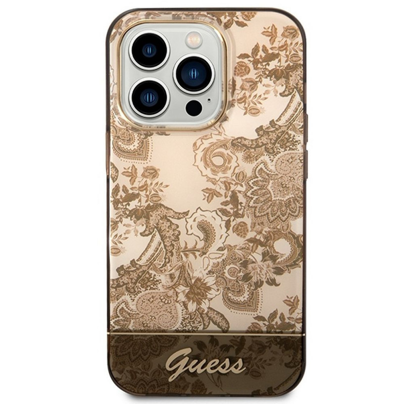 Apple iPhone 14 Pro Max Case Guess IML Electro Cam TDJ Ochre