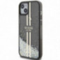Apple iPhone 15 Case Guess Liquid Glitter Gold Stripes Black