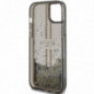 Apple iPhone 15 Case Guess Liquid Glitter Gold Stripes Black