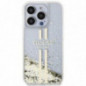 Apple iPhone 15 Pro Case Guess Liquid Glitter Gold Stripes Transparent