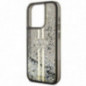Apple iPhone 15 Pro Case Guess Liquid Glitter Gold Stripes Black