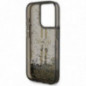 Apple iPhone 15 Pro Case Guess Liquid Glitter Gold Stripes Black