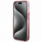 Apple iPhone 15 Pro Case Guess Liquid Glitter Gold Stripes Pink