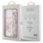 Apple iPhone 15 Pro Case Guess Liquid Glitter Gold Stripes Pink