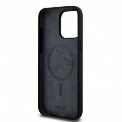Apple iPhone 14 Pro Max Case DKNY Silicone White Arch Logo MagSAFE  Black