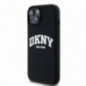 Apple iPhone 15 Case DKNY Silicone White Arch Logo MagSAFE  Black