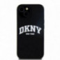 Apple iPhone 15 Case DKNY Silicone White Arch Logo MagSAFE  Black