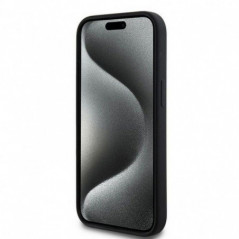 Apple iPhone 15 Case DKNY Silicone White Arch Logo MagSAFE  Black