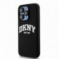 Apple iPhone 15 Pro Case DKNY Silicone White Arch Logo MagSAFE  Black