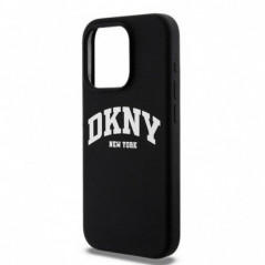 Apple iPhone 15 Pro Case DKNY Silicone White Arch Logo MagSAFE  Black