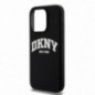 Apple iPhone 15 Pro Case DKNY Silicone White Arch Logo MagSAFE  Black