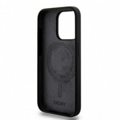 Apple iPhone 15 Pro Case DKNY Silicone White Arch Logo MagSAFE  Black