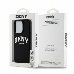 Apple iPhone 15 Pro Case DKNY Silicone White Arch Logo MagSAFE  Black