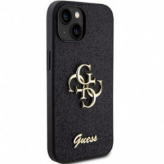 Apple iPhone 15 Plus Case Guess Fixed Glitter Big 4G Black