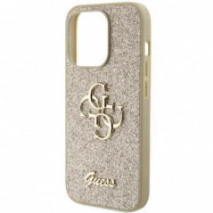 Apple iPhone 15 Pro Case Guess Fixed Glitter Big 4G Gold