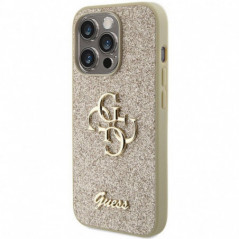 Apple iPhone 15 Pro Case Guess Fixed Glitter Big 4G Gold